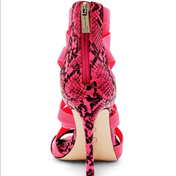 Jyra Neon Snake-Print Strappy Dress Sandals - Picture 5 of 5